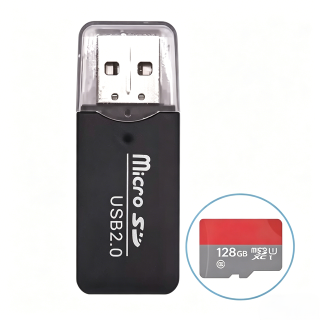 Mini USB 2.0 Card Reader Portable TF Card Reader Supports TF Cards up to 128GB Capacity, for PC Laptops/Computer Accessories