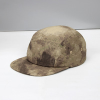 Gorra Retro 65% Poliéster 35% Algodón para Campamento y Senderismo, con Estampado Digital Verde Camuflaje, Visera Plana, Estilo Trucker, con Logotipo Personalizado