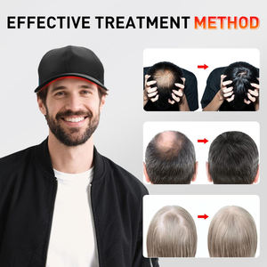 Topi/Tudung Terapi Cahaya Merah Portabel untuk Pertumbuhan Rambut 660nm 850nm dengan Timer Kasual Unisex Laser - Product Image 5