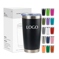 Tasse à boire réutilisable isolée à double paroi écologique enduite de poudre de 20oz personnalisée tasse de voyage à café thermique
