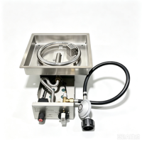 Kit de brûleur carré pour foyer extérieur SUS304 300x300mm, insert de foyer au gaz pour chauffage de terrasse