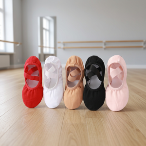 Chaussons de danse souples en toile, unisexes, rouges, blancs, beiges, noirs, roses - Product Image 3
