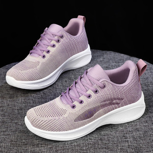 Zapatillas Deportivas Casuales Transpirables de Verano para Mujer, Ligeras, de Malla Tejida, con Cordones, Amortiguación, Suelas Antideslizantes, Color Verde Perenne - Product Image 2