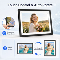 Marco de Fotos Digital Inteligente WiFi de Madera R&E de 10.1 Pulgadas, Pantalla Táctil IPS con Wi-Fi y Nube, 32 GB de Memoria, Compartir a través de la Aplicación Uhale, Regalo