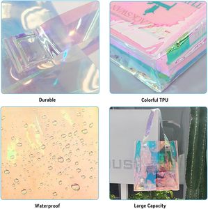 Bolsa de Playa de Plástico Holográfico con Asa de PVC, Personalizable con Logotipo, Resistente a la Humedad, Impresa con Serigrafía, a la Moda - Product Image 5