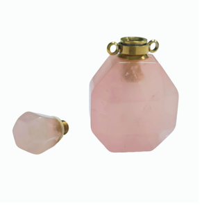 Yingjia Craftwork Vente en gros Pendentif flacon vide pour huile essentielle et parfum en quartz rose, breloque pour la fabrication de bijoux - Product Image 5