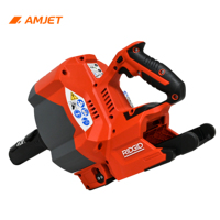 AMJET RIDGID Limpiador de Drenaje de Mano con Luz LED, Máquina de Limpieza de Tuberías de Inodoro, Cable de 25 pies, Máquina de Limpieza de Tuberías de Cemento