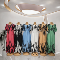 Nouvelle Robe Décontractée Ample et Respirante en Polyester pour Femme, Style Ethnique Africain, Imprimée, Anti-Plis, avec Dentelle, Idéale pour l'Été et les Fêtes, Collection 2026