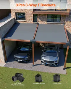 Fixation murale 15 °   <span class=keywords><strong>Kit</strong></span> de supports de pergola en acier carbone noir pour toit en pente 4x4 - Product Image 3