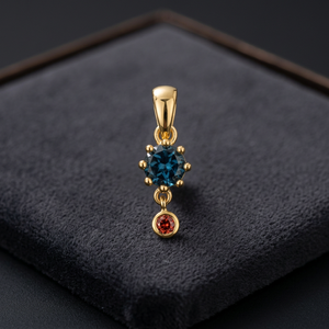 S925 14K Gold Plated Vintage Natural London <b>Blue</b> Topaz Women's Chains Pendant Customizable OEM ODM Thailand Factory - Product Image 3