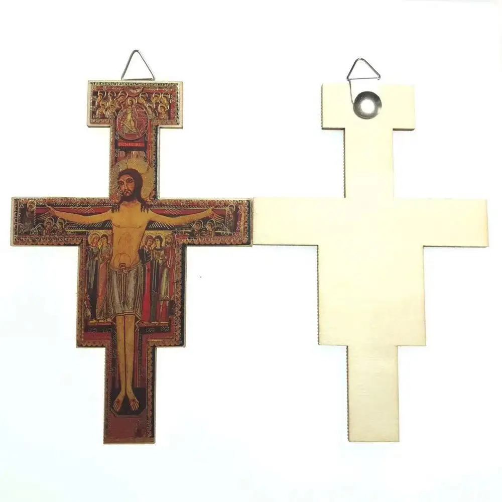 Crucifix icon religieux, croix murale en bois, décoration religieuse, crucifix chrétien, vente en gros