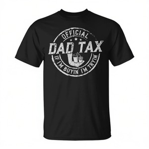 T-shirt Dad Tax a maniche corte con scollo rotondo, design promozionale per uomo adulto - Product Image 2
