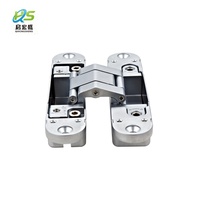 Engsel Tersembunyi Modern dari Paduan Seng 180 Derajat, Soft Close, Heavy Duty, Tak Terlihat untuk Pintu Kayu, Warna Hitam, Beban Maksimal 40kg