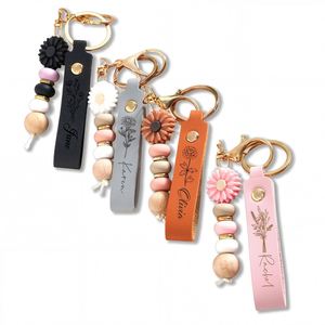 Llavero Personalizado con Cuentas de Margaritas para Mujer, Bonito Llavero con Nombre Personalizado, Colgante Estético para Bolso, Accesorios Hechos a Mano para Mochila - Product Image 1
