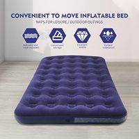 Matelas pneumatique gonflable pour 2 personnes, pliable, design moderne, durable, grand lit de plage avec revêtement floqué pour le camping