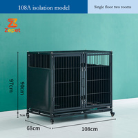 Cage d'élevage pour chats en métal massif à trois niveaux, cage d'adaptation pour chiens à double niveau, cloison parent-enfant, maison respirante en fer pour chats