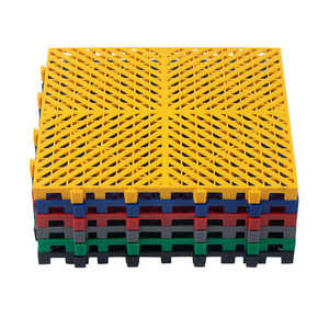 Colored Anti-Slip Click Lock Plastic Floor Mats Plain Industrial Plastic Garage Decking <b>Tiles</b> Durable <b>Interlocking</b> Garage - Product Image 1
