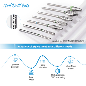 Têtes de ponçage de rechange pour le polissage du gel acrylique, pour fraises à ongles en carbure de tungstène, <span class=keywords><strong>machine</strong></span> de manucure électrique - Product Image 2