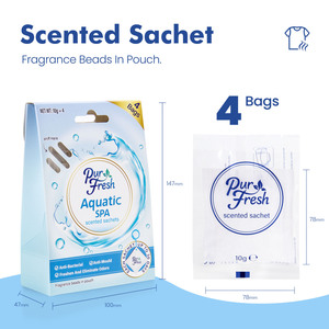 Sachets parfumés suspendus PurFresh pour armoire, 4 pièces, design moderne, éliminent les odeurs pour vêtements, maison, voitures, bureau - Product Image 5