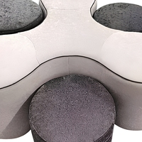 Ensemble de pouf modulaire pliable moderne E315 avec chaise et tabouret multifonctionnel en tissu flanelle amovible