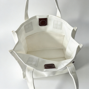 Custom Canvas Tote <b>Bag</b>, <b>Medium</b>, Beige, Snap Closure, Everyday Shopping <b>Bag</b>, Custom Logo - Product Image 6