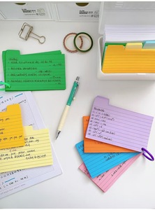 Các loại màu sắc văn phòng flash Index thẻ 3.5x5 inch trang trống với Cai Trị lót dòng 100 vật nuôi Vật liệu rời lá giấy mỗi gói - Product Image 6