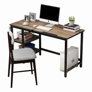 Wooden Multi-Functional Industrial Computer Desks Corner PC Table Home Office Furniture Desktop With Metal Frame