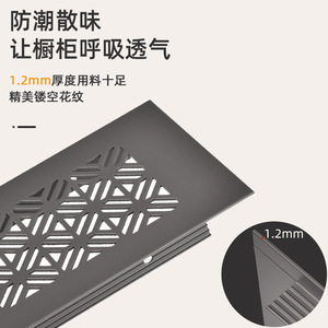 Rejilla de Ventilación Rectangular de Aleación de Aluminio East Pacific, Panel de Ventilación para Puerta de Gabinete con Malla Perforada, Estilo Moderno y Simple - Product Image 5