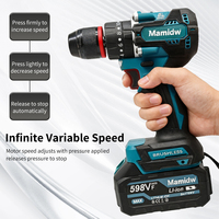 Perceuse électrique sans fil Mamidw 1850 tr/min, design ergonomique, construction robuste, visseuse sans fil puissante, pour batterie 18V