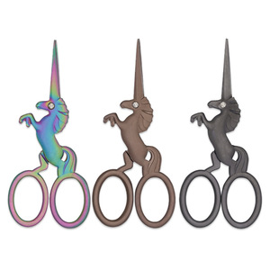 Lubanzuo Horse Shaped <b>Titanium</b> Plated Scissors Stainless Steel Mini Thread End Home Use - Product Image 3