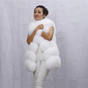 Frauen Echte Pelz Taille Mantel Natürliche Flauschige Fuchs Pelz Oberbekleidung Streetwear Warme Fuchs Pelz Weste