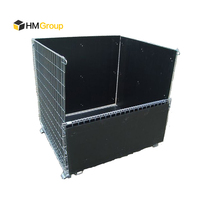 Cage en treillis métallique pliable et empilable en acier galvanisé pour entrepôt