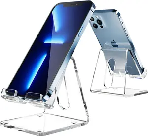 Universele Mini Draagbare Clear View Acryl Desktop Stand Mobiele Mobiele Telefoon Displays Houder Rack