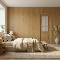 Porte intérieure insonorisée avec insert en verre personnalisé, finition PVC, étanche et résistante à l'humidité, pour chambre, villa, hôtel, appartement moderne