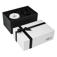 Tasses à café et soucoupe en céramique de luxe blanches avec logo personnalisable de qualité supérieure coffret cadeau tasse avec mousse