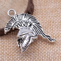 Breloque Casque Spartan à Crête 36x28x14mm en Alliage de Zinc Argent Vieilli pour Cadeaux de Fans d'Histoire Ancienne