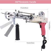 Pistolet à tufter électrique portable 2-en-1, outil de coupe et de bouclage pour la fabrication de tapis et de moquettes