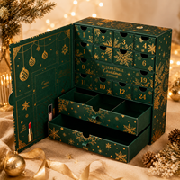 Boîte de calendrier de l'avent de Noël personnalisée, emballage de luxe pour 24 jours de compte à rebours, pour cadeaux, chocolat, soins de la peau