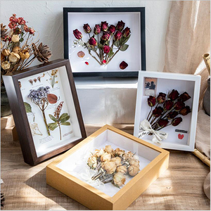 Customized High Quality Wooden 3D Shadow Box frame diy Dried flowers picture frame for home decor 4" 5" 6" 7" 8" 10" 16" A4