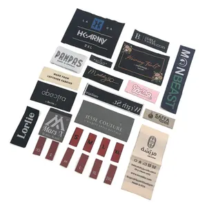 Eco-friendly Private Brand Name T-shirt Damask Tags Custom Logo Sewing Woven Labels for Shirt