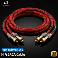 Cable de Audio y Video RCA para Altavoces HIFI, Conector Macho Chapado en Oro de Cobre Puro, Cable Estéreo 6N OFC para Micrófono