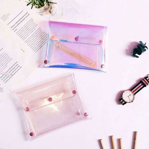 Bolsa de Cosméticos de PVC Iridiscente con Logotipo Personalizado para Niñas, Bolsa de Maquillaje Tipo Sobre de Gelatina para Mujeres - Product Image 5