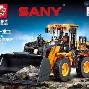 New Sembo 712016 Building Blocks 1:26 Engineering Vehicles Sany Heavy Industry SW966K Wheel Loader Bricks <b>Boys</b> Building <b>Toys</b> - Product Image 4