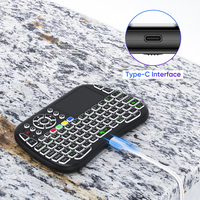Souris Air M9, télécommande sans fil, clavier d'ordinateur portable rétroéclairé RGB, combo souris-clavier 2.4G, clavier physique avec pavé tactile pour Steam Deck Mini PC