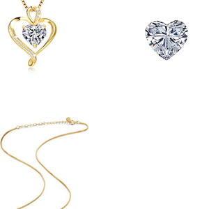 Collar con colgante de corazón para mujer, cadena tipo caja, joyería minimalista de moda, regalo para uso diario - Product Image 6