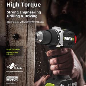 Perceuse électrique sans fil au lithium 20V WU193, perceuse électrique sans balais, tournevis électrique haute puissance, 95 Nm, perceuse à main pour la maison - Product Image 2