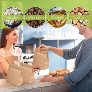 Nhà máy dùng một lần phân hủy sinh học Kraft túi giấy không thấm mỡ lấy đi cho thực phẩm cho Pizza Sushi salad thức ăn vật nuôi nhai kẹo cao su - Product Image 2