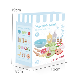 Jouet de <span class=keywords><strong>cuisine</strong></span> pour enfants en bois naturel résistant à l'usure, non toxique, écologique, pour fruits et légumes, <span class=keywords><strong>simulation</strong></span> de salade, jeu de rôle, jouet éducatif - Product Image 6