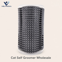 Brosse de toilettage pour chat à fixer au mur, avec herbe à chat, rechargeable, peigne de massage, grattoir pour le visage du chat, outil de toilettage et de massage pour chat à poser dans les coins