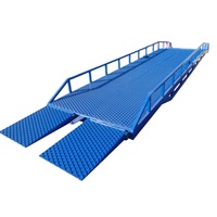 Rampe de chargement DAHUI 6-15 tonnes en acier au carbone avec garde-corps et pneus pleins, hauteur 1,1-1,7 m, pour conteneurs – Déchargement efficace – Vente chaude